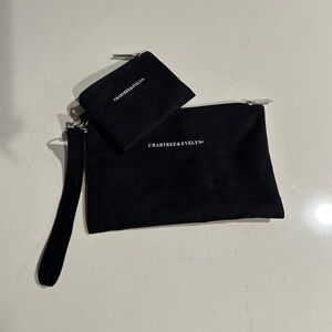 Crabtree & Evelyn Black Pouches with Wristlet